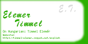 elemer timmel business card